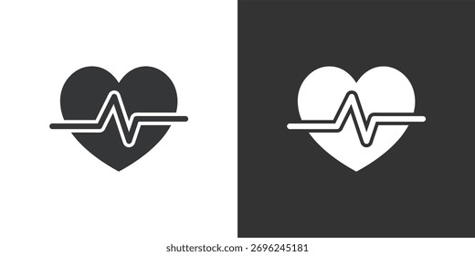 Heart rate icon. Solid glyph series icon