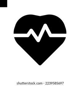 Herzfrequenz-Symbol, fester Vektorgrafik