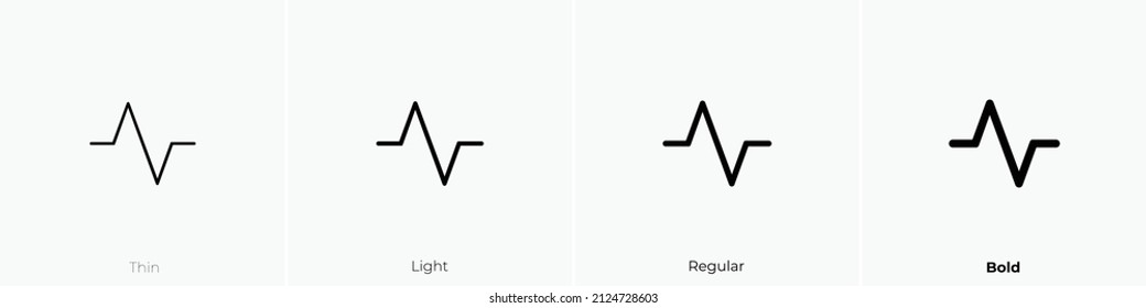 heart rate icon. Thin, Light Regular And Bold style design isolated on white background