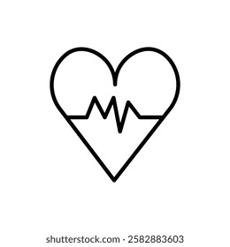 Heart rate icon Thin line art isolated