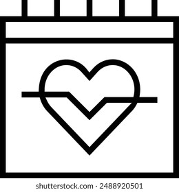 heart rate icon. Thin linear style design isolated on white background