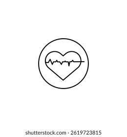 Heart rate icon Vector flat, black trendy style illustration for web and app..eps
