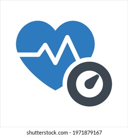 Heart rate icon, vector and glyph