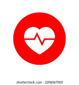 Heart rate icon vector. Heartbeat sign symbol