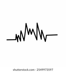 Ilustração do vetor do ícone da frequência cardíaca, ícone do vetor da linha do pulso do monitor da frequência cardíaca.