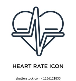 Heart rate icon vector isolated on white background, Heart rate transparent sign , thin pictogram or outline symbol design in linear style