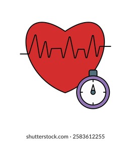 heart rate icon with white background vector stock illustration