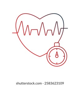 heart rate icon with white background vector stock illustration
