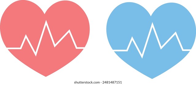 Heart rate and heart illustration