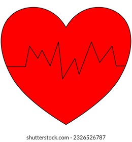 heart with heart rate inside illustration 