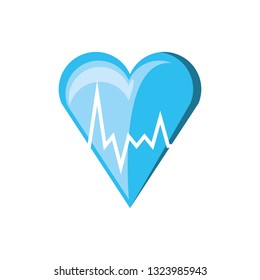 heart with heart rate isolated icon