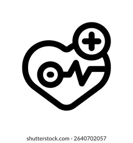 heart rate line icon. Clean and minimalist vector icon for websites, mobile apps, presentations, and logos. Fully scalable and customizable for any project.