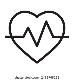 Heart rate line icon. vector illustration.