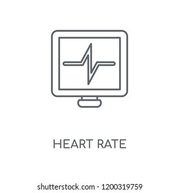 Heart rate linear icon. Heart rate concept stroke symbol design. Thin graphic elements vector illustration, outline pattern on a white background, eps 10.