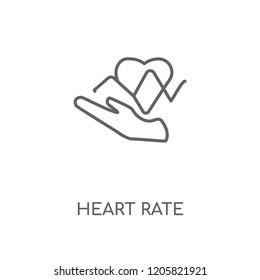 Heart rate linear icon. Heart rate concept stroke symbol design. Thin graphic elements vector illustration, outline pattern on a white background, eps 10.