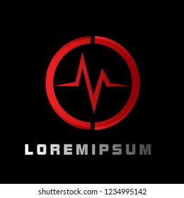 heart rate logo with deep philosophy for technology startup company. heart rate logo design has mean medical, health and luxury for company sign