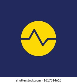 heart rate logo design vector template element