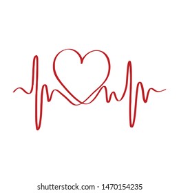 heart rate, love line vector illustration