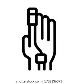 heart rate measurement tool on patient finger icon vector. heart rate measurement tool on patient finger sign. isolated contour symbol illustration