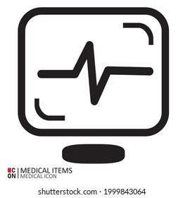 Heart rate measuring. Vector image of medical equipment. Conception of healthcare.