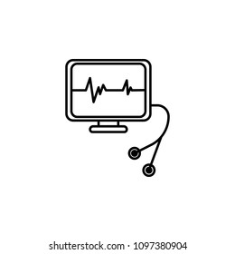 heart rate meter line icon. Element of simple medicine icon for mobile concept and web apps. Thin line heart rate meter icon can be used for web and mobile