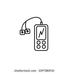 heart rate meter line icon. Element of simple medicine icon for mobile concept and web apps. Thin line heart rate meter icon can be used for web and mobile