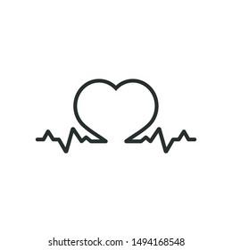 heart rate - minimal line web icon. simple vector illustration. concept for infographic, website or app.