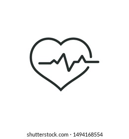 heart rate - minimal line web icon. simple vector illustration. concept for infographic, website or app.