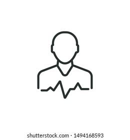 heart rate - minimal line web icon. simple vector illustration. concept for infographic, website or app.