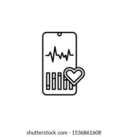 Heart rate mobile icon. Element of mobile technology icon