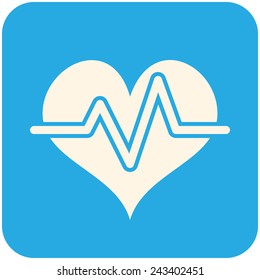 Heart rate, modern flat icon