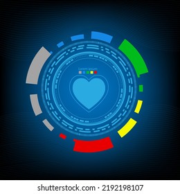 heart rate monitor AI hologram vector concept for future technology element background business screen