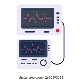 heart rate monitor flat vector illustration