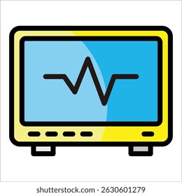 Heart Rate Monitor Icon Element For Design