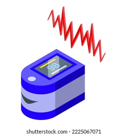 Heart rate monitor icon isometric vector. Panic attack. Fear disorder