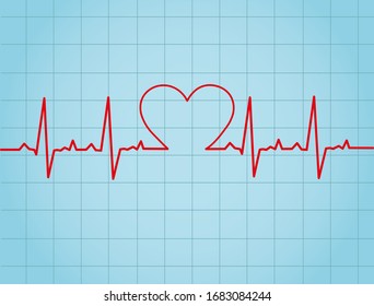 Heart rate monitor icon for medical website or application. Cardiogram of the heart. Pulse