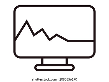 Heart rate monitor icon on white background.