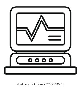 Heart rate monitor icon outline vector. Doctor family. Medical care