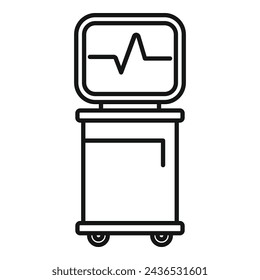 Heart rate monitor icon outline vector. Well being facility. Infirmary state treatment