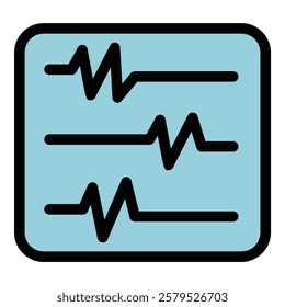 Heart rate monitor icon outline vector. Cardiac beat. Medicine pulse color flat