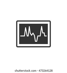 Heart rate monitor icon in single color. Medical health care digital surveillance patients critical coma