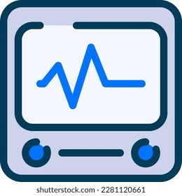 The heart rate monitor icon, symbolizing a medical tool used to monitor heart function. The icon is commonly used in medical and fitness contexts to represent heart rate monitoring technology