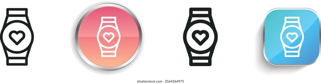 heart rate monitor icon. Thin Linear, Regular and Button Style Design Isolated On White Background