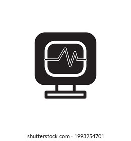 Heart rate monitor icon. Vector symbol.