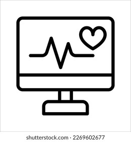 Heart Rate Monitor icon. Heart Rate Monitor icon for web design, templates, infographics, vector illustration on white background