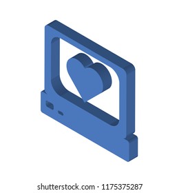 Heart rate monitor isometric left top view 3D icon