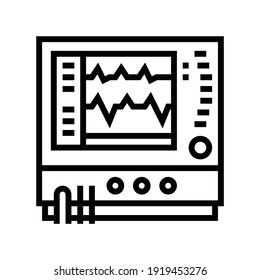 Heart Rate Monitor Line Icon Vector. Heart Rate Monitor Sign. Isolated Contour Symbol Black Illustration