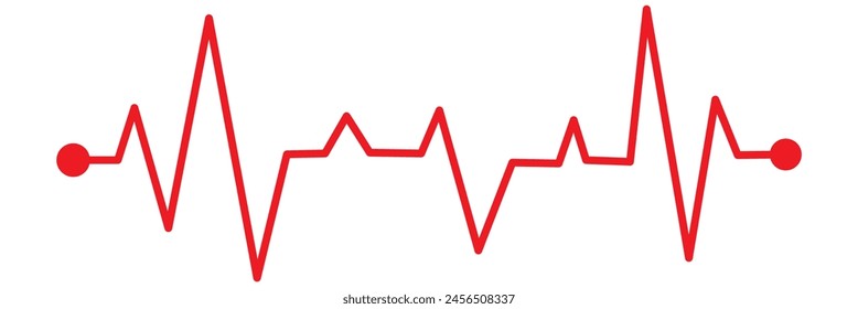  Heart rate monitor line vector isolated on transparent background. Heart rate pulse rhythm line illustration