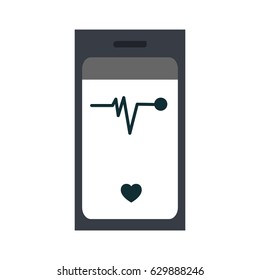 heart rate monitor on cellphone screen icon image 