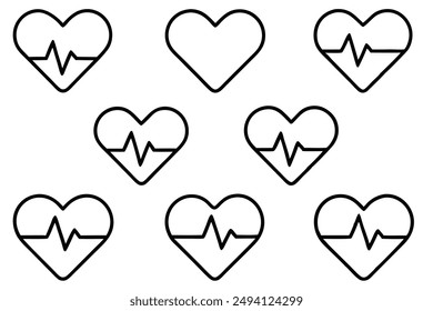 Heart Rate Monitor Simple Line Art Illustration Design Ideas